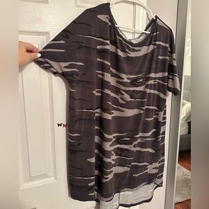 Camo over the shoulder shirt